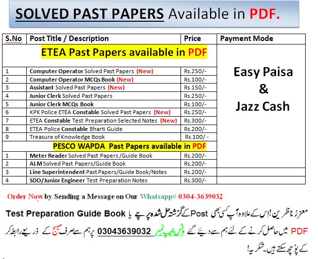 Past Papers PDF - Popup